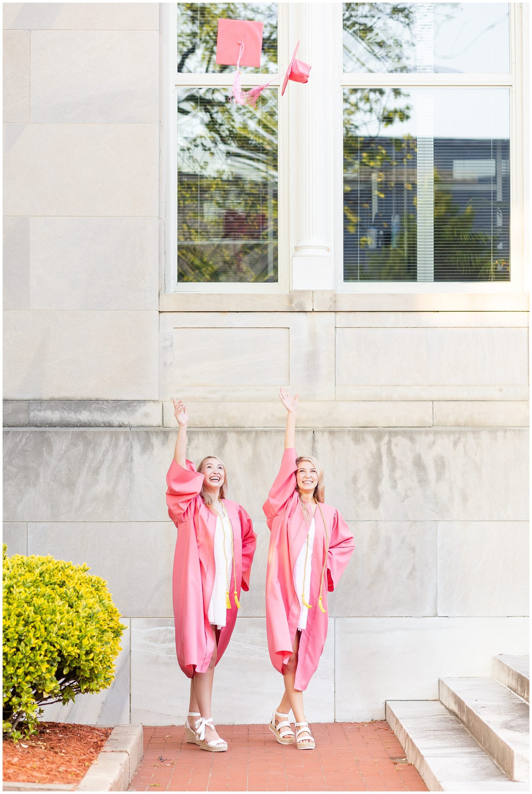 Pink cap and Gown session in Historic Downtown New Bern with Casey W. Childers Photography