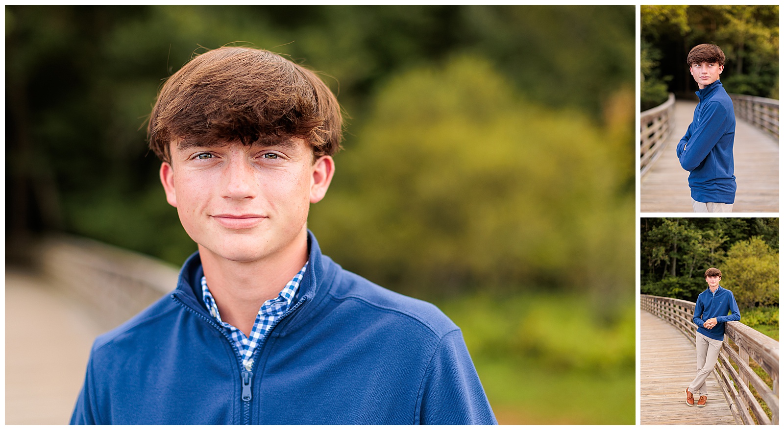 senior pictures with guy on lake wilson bridge