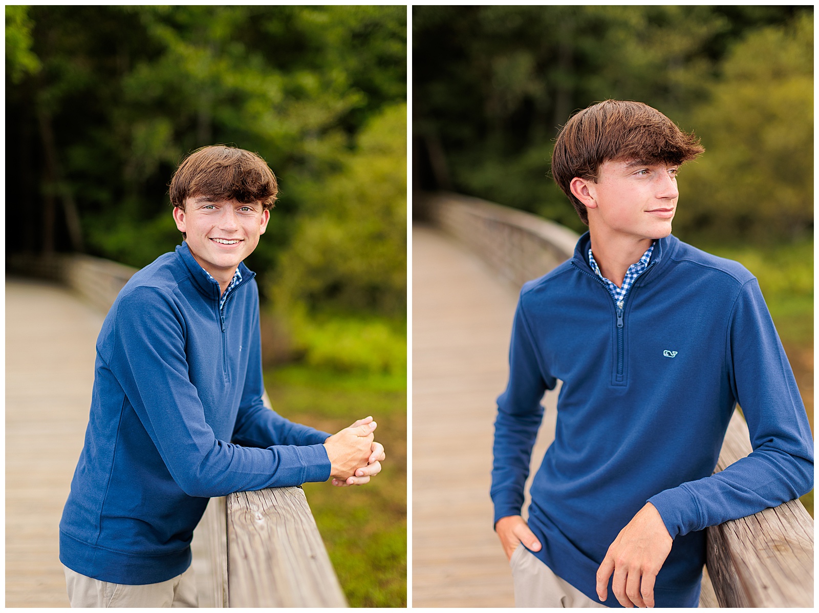 senior pictures with guy on lake wilson bridge