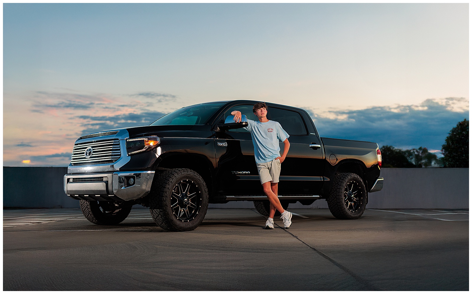 senior session with truck